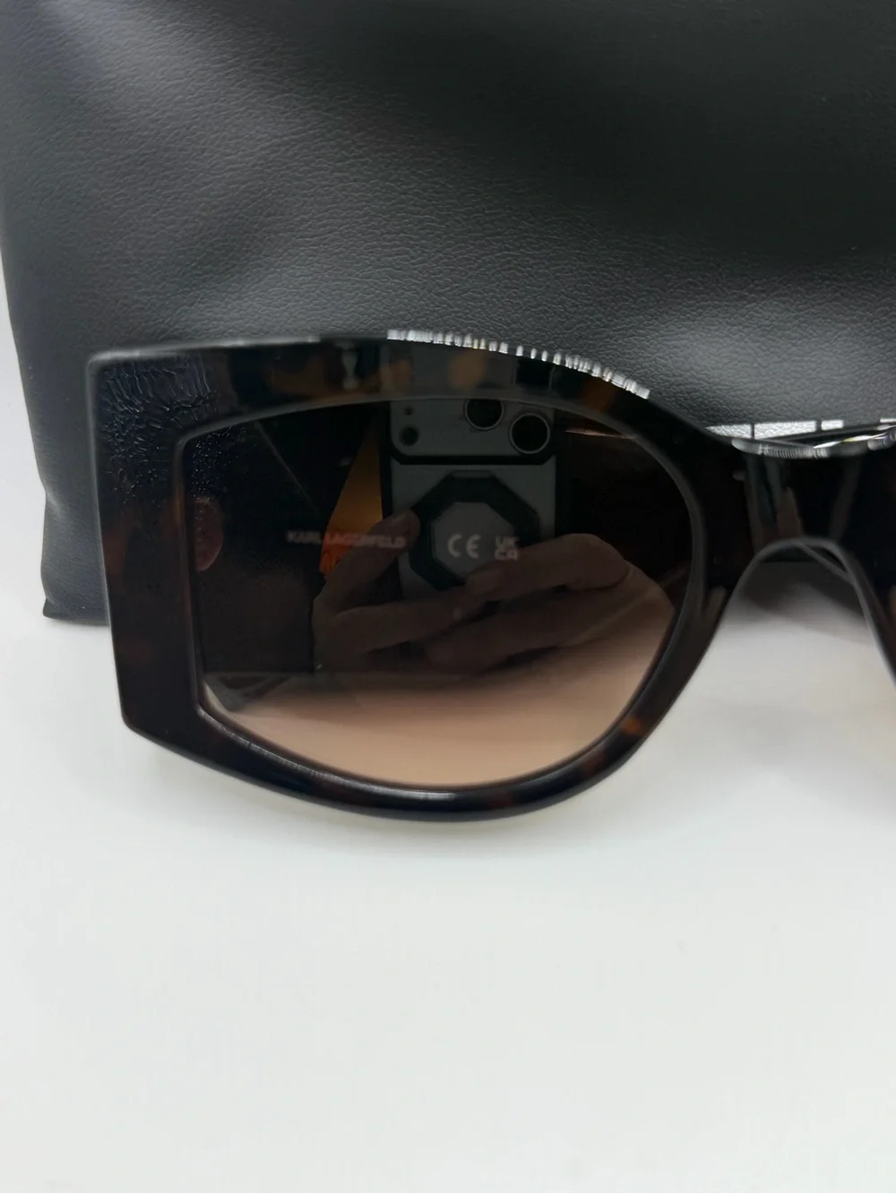 Karl Lagerfeld Black Oversized Square Women's Sunglasses